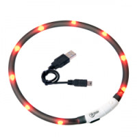 Нашийник для собак що світиться Flamingo Visio Light Led Black 70 см
