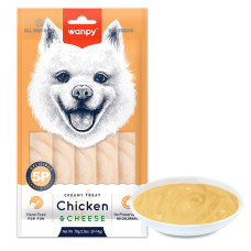 Wanpy (Ванпі) Creamy Lickable Treat Chicken&Cheese - Рідкі ласощі для собак з куркою та сиром 70 г