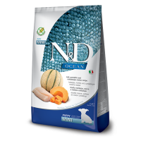 Farmina (Фармина) Dog N&D Ocean Grain Free Cod, Pumpkin & Cantaloupe Melon Puppy Mini - Сухой беззерновой корм для щенков мелких пород с мясом трески и тыквой 2.5 кг