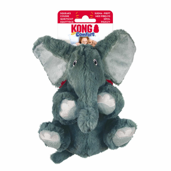KONG (Конг) Comfort Kiddos Elephant - Игрушка для собак мягкий слоненок с пищалкой XS