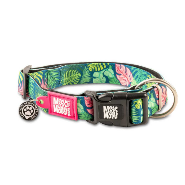 Ошейник Max & Molly (Макс Молли) Smart ID Collar Tropical M для собак с принтом тропики