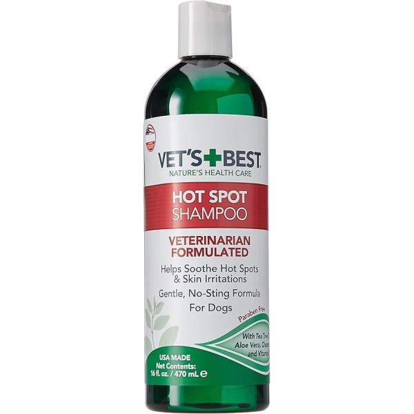 Vet's Best (Ветс Бест) Hot Spot Shampoo - Шампунь для собак для мгновенного облегчения от раздражений, воспалений и зуда 470 мл