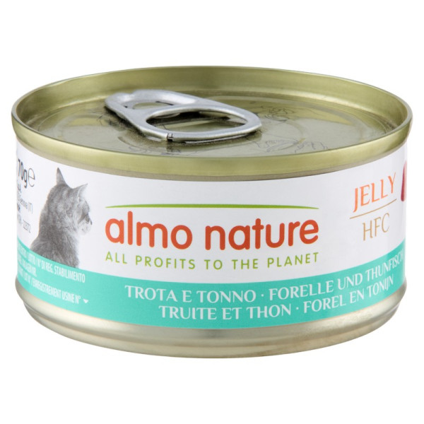 Almo Nature (Альмо Натюр) HFC Cat Jelly Trout And Tuna - Влажный корм для кошек с форелью и тунцем 70 г