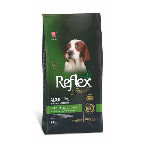 Reflex Plus (Рефлекс Плюс) Dog Medium & Large Breed Chicken - Сухой корм для собак средних и крупных пород с курицей 15 кг