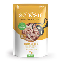 Schesir (Шезир) Cat Tuna&Chicken in Jelly - Влажный корм для кошек с тунцем и курицей в желе 85 г