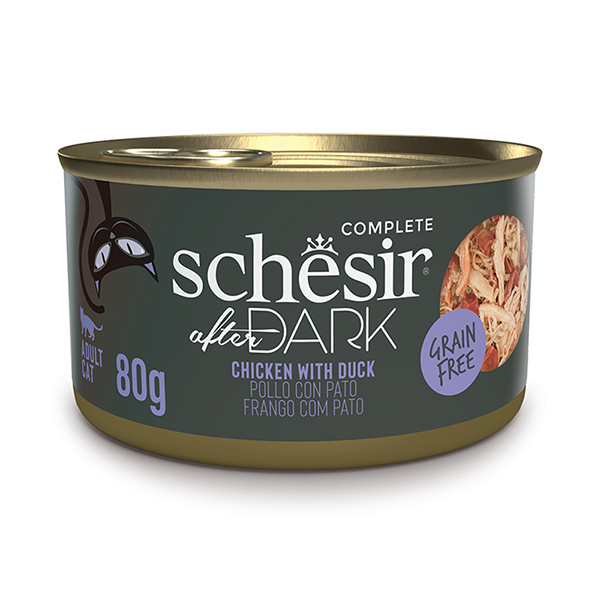 Schesir (Шезир) Cat After Dark Chicken&Duck - Влажный корм для кошек с курицей и уткой в бульоне 80 г