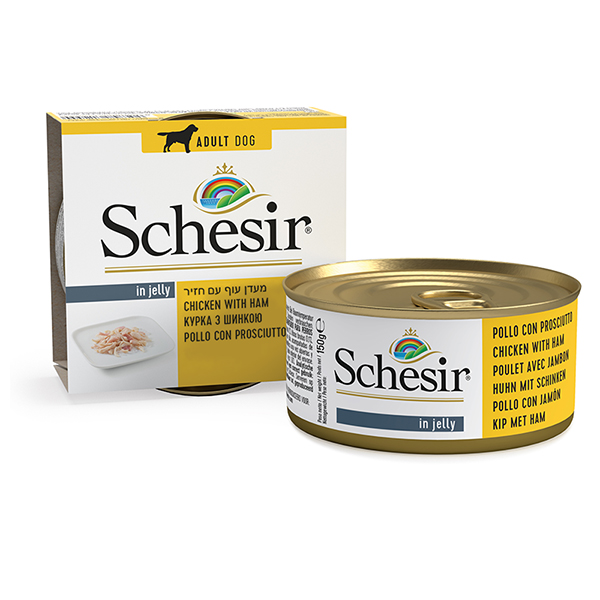 Schesir (Шезир) Chicken & Ham - Влажный корм для взрослых собак с курицей и ветчиной 0.15 кг