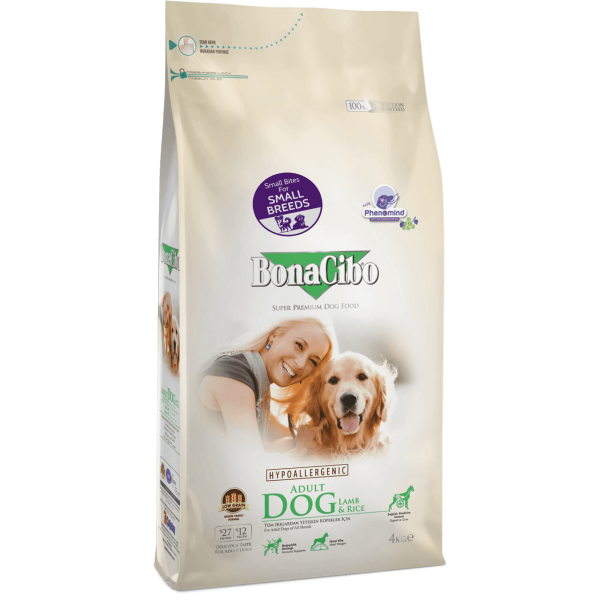 Bonacibo (Бонасибо) Dog Small Breed Adult Lamb & Rice - Сухой корм для взрослых собак мелких пород с мясом ягненка и рисом 4 кг