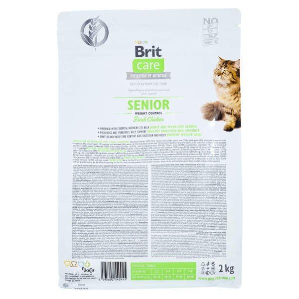 Brit Care (Бріт Кеа) Senior Weight Control - Сухий беззерновий корм для котів від 7 років для підтримки ваги 2 кг