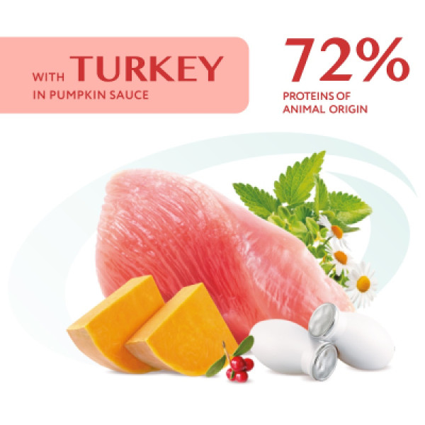 Optimeal (Оптимил) Cat Turkey in Pumpkin Gravy - Влажный корм для кошек с индейкой в тыквенном соусе 85 г