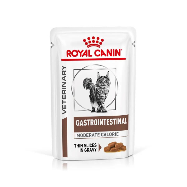 Royal Canin (Роял Канин) Gastro-Intestinal Moderate Calorie Pouches Adult Poultry - Влажный корм для взрослых котов склонных к лишнему весу предназначенный для уменьшения расстройств абсорбции в кишечнике с мясом птицы 85 г