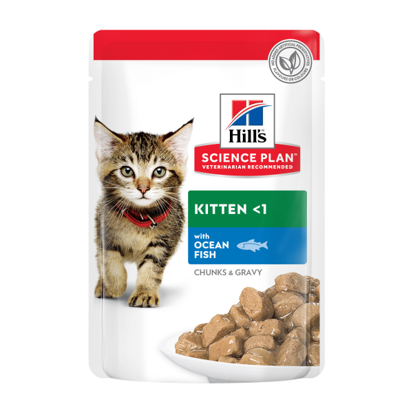 HILL`S (Хилс) SP Kitten&Mother Ocean Fish - Влажный корм для котят и беременных/лактирующих кошек с океанической рыбой соусе 85 г