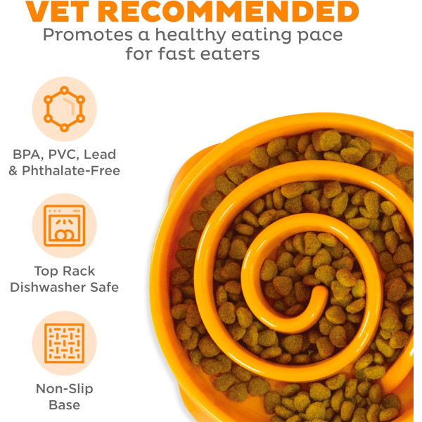 Outward Hound (Аутвард Хаунд) Fun Feeder Mini Orange - Миска-лабиринт для здорового и неторопливого кормления собак 20.2 см