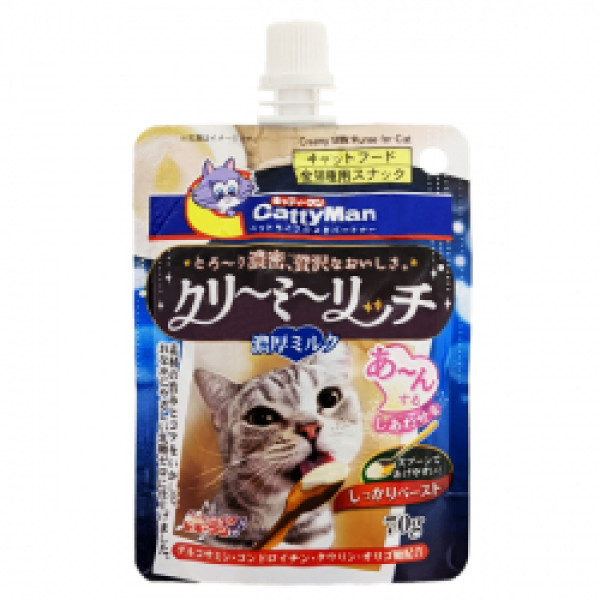 CattyMan (Кэтимен) Creamy Puree with Milk - Жидкое лакомство для кошек сливочное пюре с молоком70 г