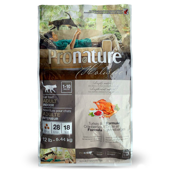 Pronature Holistic (Пронатюр Холістик) Adult Turkey & Cranberries - Сухий корм для котів з індичкою та журавлиною 5.44 кг