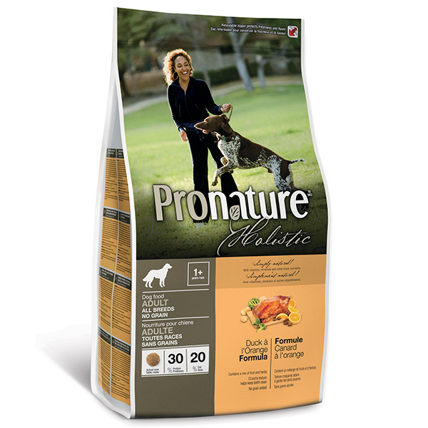 Pronature Holistic (Пронатюр Холістик) Duck & Orange - Сухий беззерновий корм для дорослих собак усіх порід з качкою та апельсином 13.6 кг