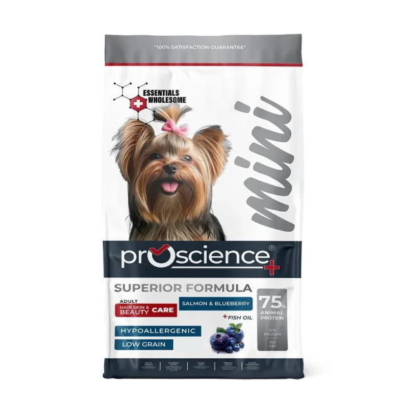 ProScience (ПроСайнс) Dog Salmon & Blueberry Hypoallergenic Skin & Coat Adult Mini - Сухой гипоаллергенный корм для взрослых собак мелких пород с чувствительным пищеварением с мясом лосося, черникой и рисом 7 кг