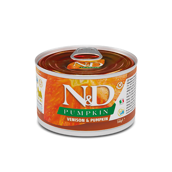 Farmina (Фармина) Dog N&D Pumpkin Grain Free Venison Adult Mini - Влажный беззерновой корм для взрослых собак мелких пород с мясом оленины и тыквой 140 г