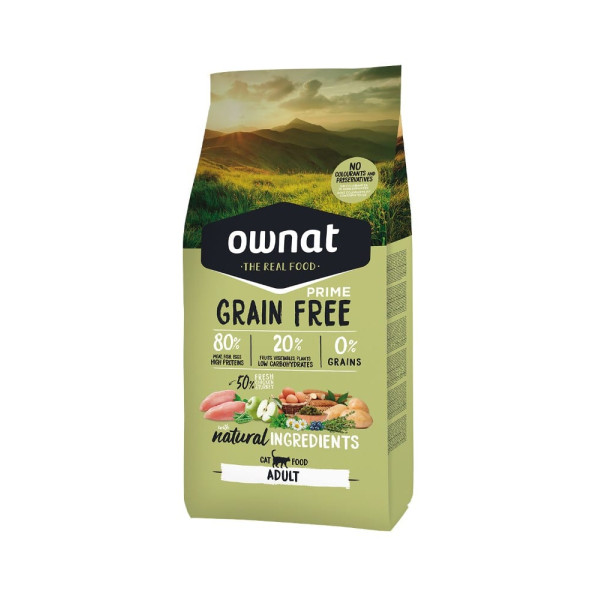 Ownat Cat Grain Free Adult Chicken & Turkey - Сухой беззерновой корм для котов с курицей и индейкой 1 кг