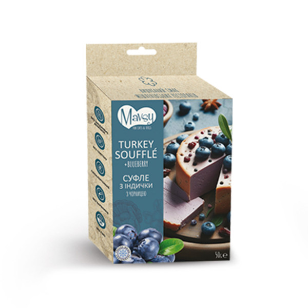 Mavsy (Мавси) Dog Freeze Dried Tukey Souffle With Blueberries - Лакомство для собак суфле из индейки с черникой 50 г