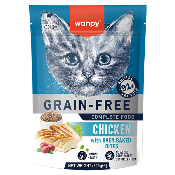 Wanpy (Ванпи) Kitten Grain Free Chicken - Сухой беззерновой корм для котят с мясом курицы 500 г