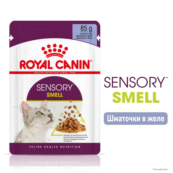 Royal Canin (Роял Канин) Cat Sensory Smell Jelly Pouches Adult Poultry - Влажный корм для взрослых котов что стимулирует сильные обонятельные рецепторы кусочки в желе с мясом птицы 85 г