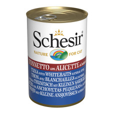 Schesir (Шезір) Cat Tuna&Whitebaits in Cooking Water - Вологий корм для котів з тунцем та анчоусами у власному соку 140 г