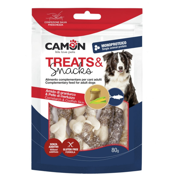 Camon (Камон) Dog Treats Corn Sticks With Cod Skin - Лакомство для собак кукурузные палочки с кожей трески 80 г