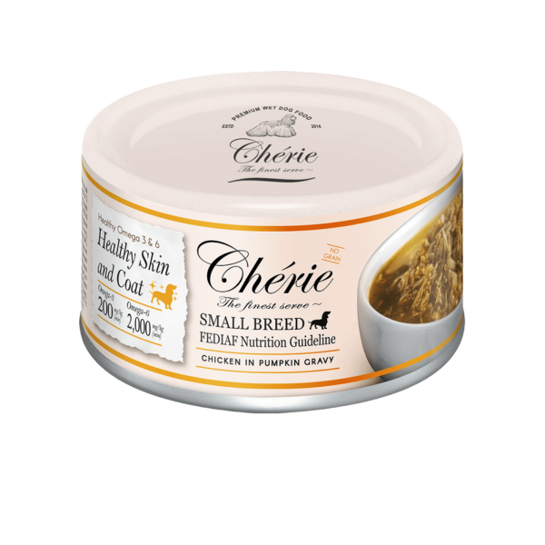 Cherie (Чери) Dog Grain Free Chicken In Pumpkin Gravy Adult Mini - Влажный беззерновой корм для взрослых собак мелких пород кусочки в тыквенном соусе с мясом курицы 80 г