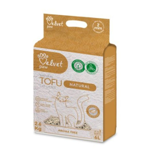 Velvet Paw Tofu (Велвет Пав Тофу) - Наполнитель для кошек соевый без запаха 6 л