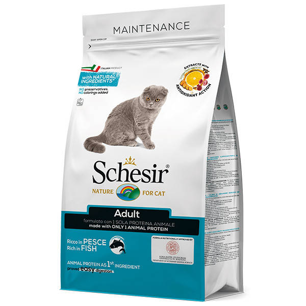 Schesir (Шезір) Cat Adult Fish - Сухий монопротеїновий корм для котів з рибою 400 г