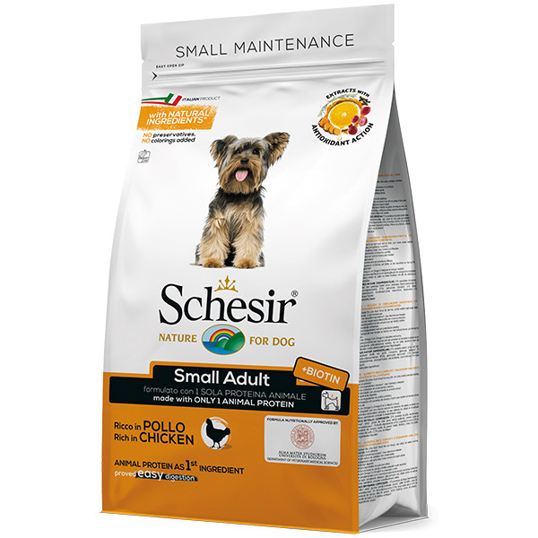 Schesir (Шезир) Dog Small Adult Chicken - Сухой монопротеиновый корм для собак малых пород с курицей 2 кг
