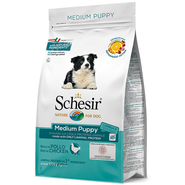 Schesir (Шезір) Dog Medium Puppy Chicken - Сухий монопротеїновий корм для цуценят середніх порід з куркою 3 кг