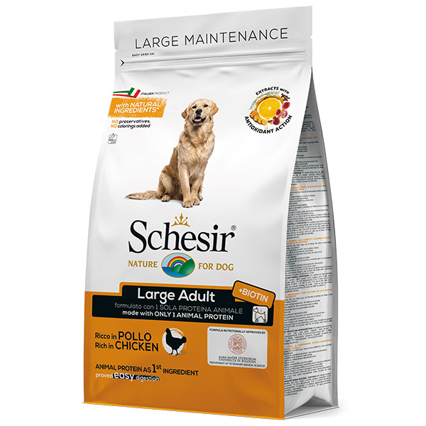 Schesir (Шезир) Dog Large Adult Chicken - Cухой монопротеиновый корм для собак крупных пород с курицей 12 кг