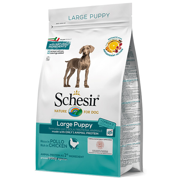 Schesir (Шезир) Dog Large Puppy Chicken - Cухой монопротеиновый корм для щенков крупных пород с курицей 3 кг