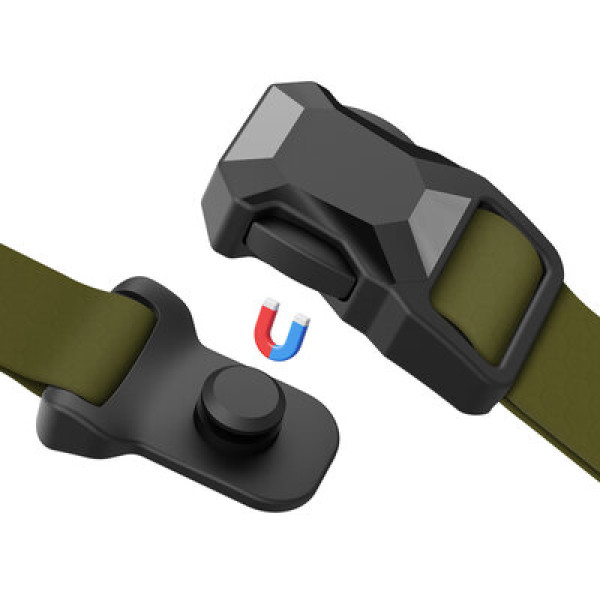 WauDog (ВауДог) Magnet - Ошейник для собак водостойкий с магнитной пряжкой хаки (Ш 25 мм, Длин 38-58 см) XL