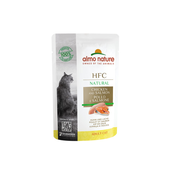 Almo Nature (Альмо Натюр) HFC Cat Natural Chicken & Salmon - Влажный корм для кошек с курицей и лососем 55 г