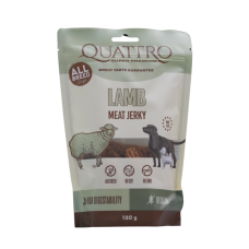 Quattro (Кватро) Dog Grain Free Lamb Jerky Adult All Breeds - Лакомство беззерновое для взрослых собак всех пород джерки с мясом ягнёнка 130 г