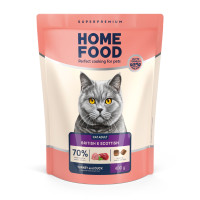 Home Food (Хоум Фуд) For Adult Cats of British and Scottish Breeds Turkey & Duck - Сухой корм для  Британских и Шотландских пород индейка и утка 400 г
