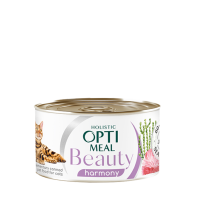 Optimeal (Оптимил) Cat Beauty With Calm Effect - Влажный корм для кошек с полосатым тунцем с морскими водорослями в желе с успокаивающим эффектом 85 г
