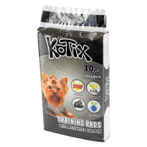 Kotix (Котикс) Pet Training Pads Activated Carbon Premium - Пеленки для собак одноразовые экстрабсорбирующие с активированным углем 60x60 см 10 шт.