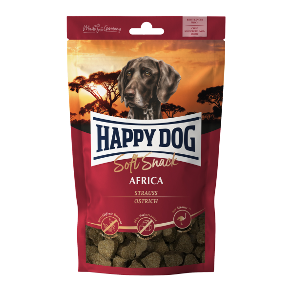 Happy Dog (Хэппи Дог) Soft Snacks Med/Maxi Africa - Лакомство для собак средних и больших пород мягкие со вкусом страуса и картофеля 100 г