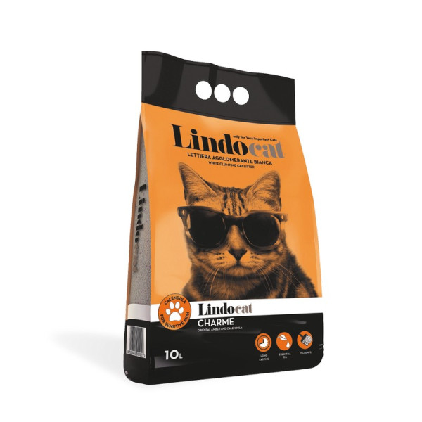 Lindocat (Линдокет) Charme - Наполнитель для кошачьих туалетов бентонитовый (аромат восточной амбры, большая гранула) 10 л