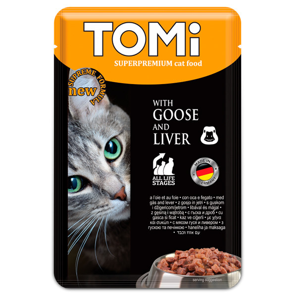TOMi (Томи) Cat Goose & Liver - Влажный корм для котов гусь с печенью 100 г