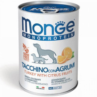 Monge (Монже) Dog Fruit Monoprotein Turkey & Citrus - Влажный корм для собак с индейкой и цитрусами 0.4 кг