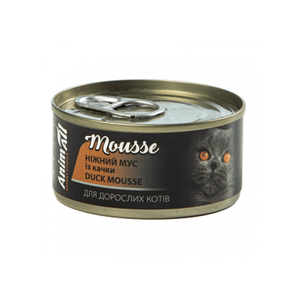AnimAll (Энимал) Cat Mousse Duck - Влажный корм для кошек нежный мусс из утки 80 г