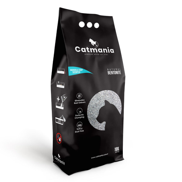 Catmania (Кетмания) Marseille Soap - Наполнитель бентонитовый для кошачьих туалетов с ароматом марсельского мыла 10 л.
