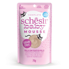 Schesir (Шезір) Kitten Baby Mousse Chicken & Chicken Liver - Вологий корм для кошенят мусс з куркою та печінкою 70 г
