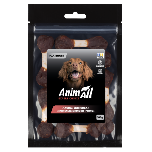 Animall (Энимал) Platinum - Лакомства для собак гантельки с говядиной 100 г
