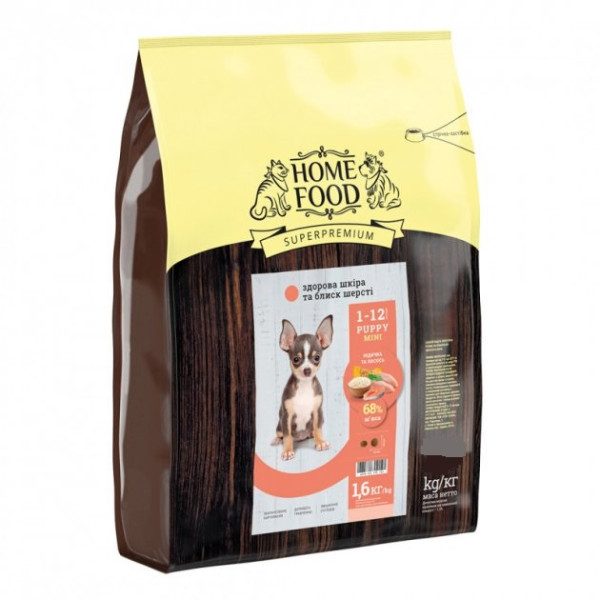 Home Food (Хоум Фуд) Puppy Mini - Сухий корм для цуценят дрібних порід собак з індичкою та лососем 10 кг